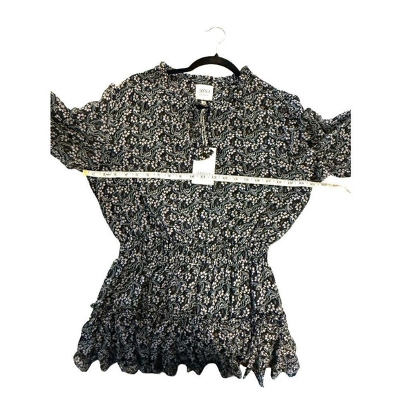 NWT MISA Los Angeles LORENA DRESS  Sapphire Ditzy Black & Green Floral‎ Size S - Picture 9 of 16